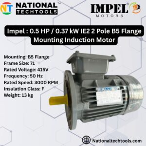 Impel 0.37KW 0.5 HP 2 Pole IE2 3000 RPM B5 Flange Mounting 71 Frame 415V Three-Phase Squirrel Cage Induction Motor
