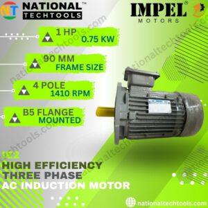 Impel 1.5 HP 4 Pole IE2 1420 RPM B5 Flange Mounted 132 Frame 415V Three-Phase Squirrel motor