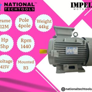 Impel 3.7 KW 5.0HP 4 Pole IE2 1440 RPM B3 Foot Mounted 112M Frame 415V Motor
