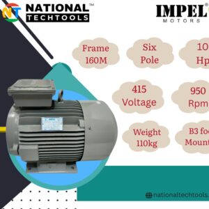 Impel 10HP 6 Pole IE2 950RPM B3 Foot Mounted 160MFrame 415V Motor