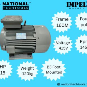 Impel 15HP 4 Pole IE2 1450RPM B3 Foot Mounted 160MFrame 415V Motor
