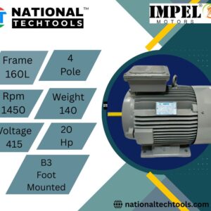 Impel 20HP 4 Pole IE2 1450RPM B3 Foot Mounted 160LFrame 415V Motor