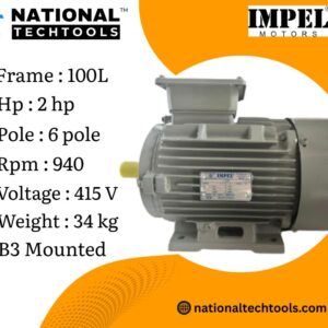 Impel 1.5 KW 2.0 HP 6 Pole IE2 940 RPM B3 Foot Mounted 100L Frame 415V Motor
