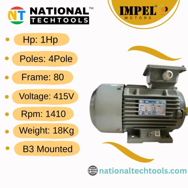 Impel 1.0HP 4Pole IE2 1410RPM B3 Foot Mounted 80 Frame 415V Three-Phase Motor