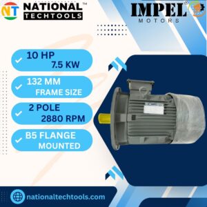 Impel 10 HP 2 Pole IE2 2880 RPM B5 Flange Mounted 132 Frame 415V Three-Phase Squirrel Cage Induction Motor