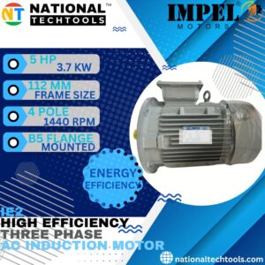Impel 5 HP 4 Pole IE2 1440 RPM B5 Flange Mounted 112 Frame 415V Three-Phase Squirrel Cage Induction Motor
