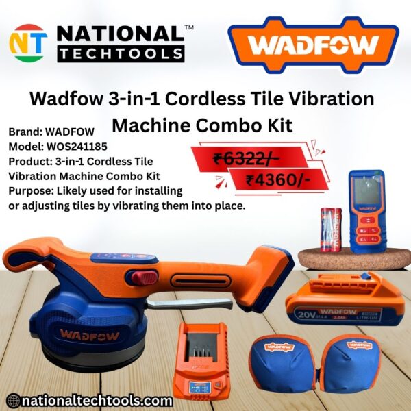 Wadfow 3-in-1 Cordless Tile Vibration Machine Combo Kit