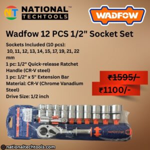 Wadfow 12 PCS 1/2" Socket Set