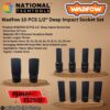 Wadfow 10 PCS 1/2" Deep Impact Socket Set
