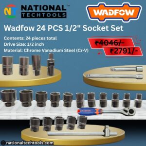 Wadfow 24 PCS 1/2" Socket Set