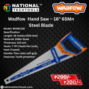Wadfow Hand Saw – 16" 65Mn Steel Blade