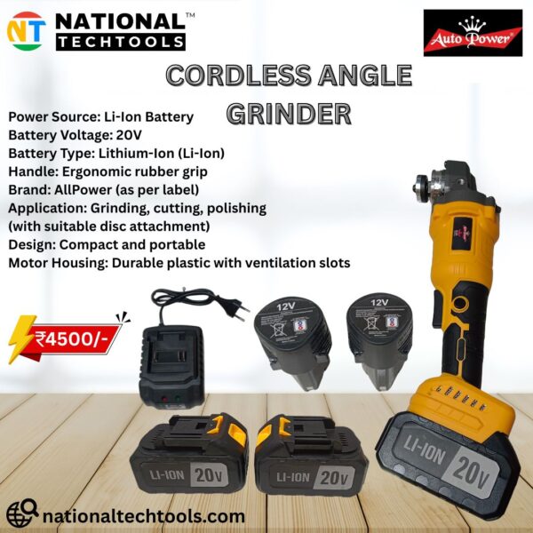 Auto Power 20V Cordless Angle Grinder