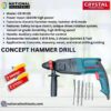 CRYSTAL Power Tools 1600W Concept Hammer Drill