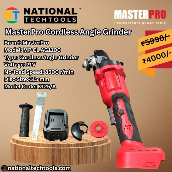 MasterPro 21V Cordless Angle Grinder