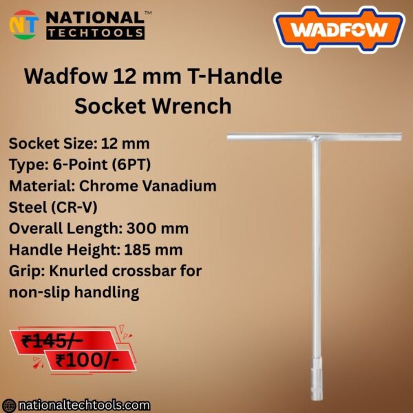 Wadfow 12 mm T-Handle Socket Wrench
