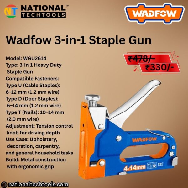 Wadfow 3-in-1 Staple Gun