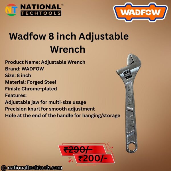 Wadfow 8 inch Adjustable Wrench