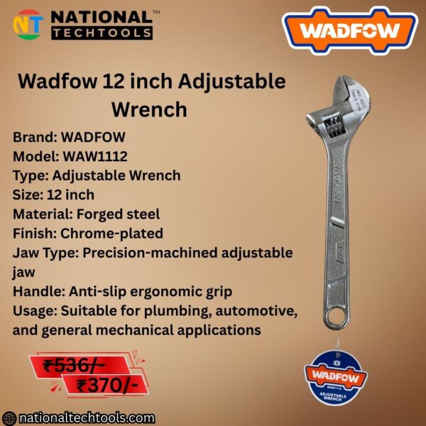 Wadfow 12 inch Adjustable Wrench