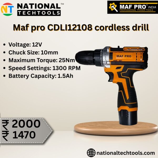 Maf pro CDLI12108 cordless drill