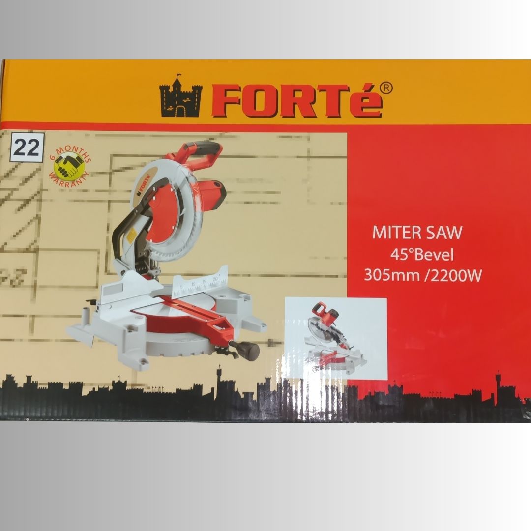 FORTÉ FMS 305-220 305mm 2200W Heavy Duty Mitre Saw – 4100 RPM, 45° Left/Right Miter & 45° Bevel, Double Insulated - Image 10