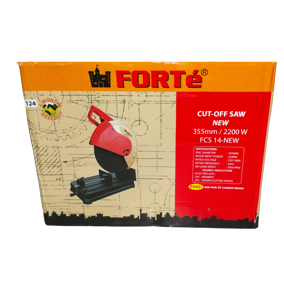 FORTÉ FCS 14-NEW 355mm (14 Inch) 2200W Cut-Off Saw – 3900 RPM Heavy Duty Metal Cutting Machine, Double Insulated, Free Carbon Brush - Image 7