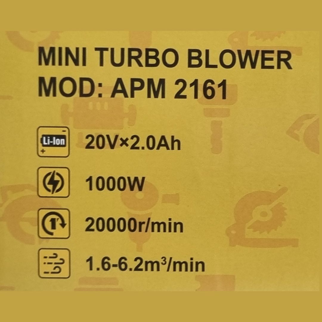 Auto Power APM 2161 1000w Mini Turbo Cordless Blower - Image 6