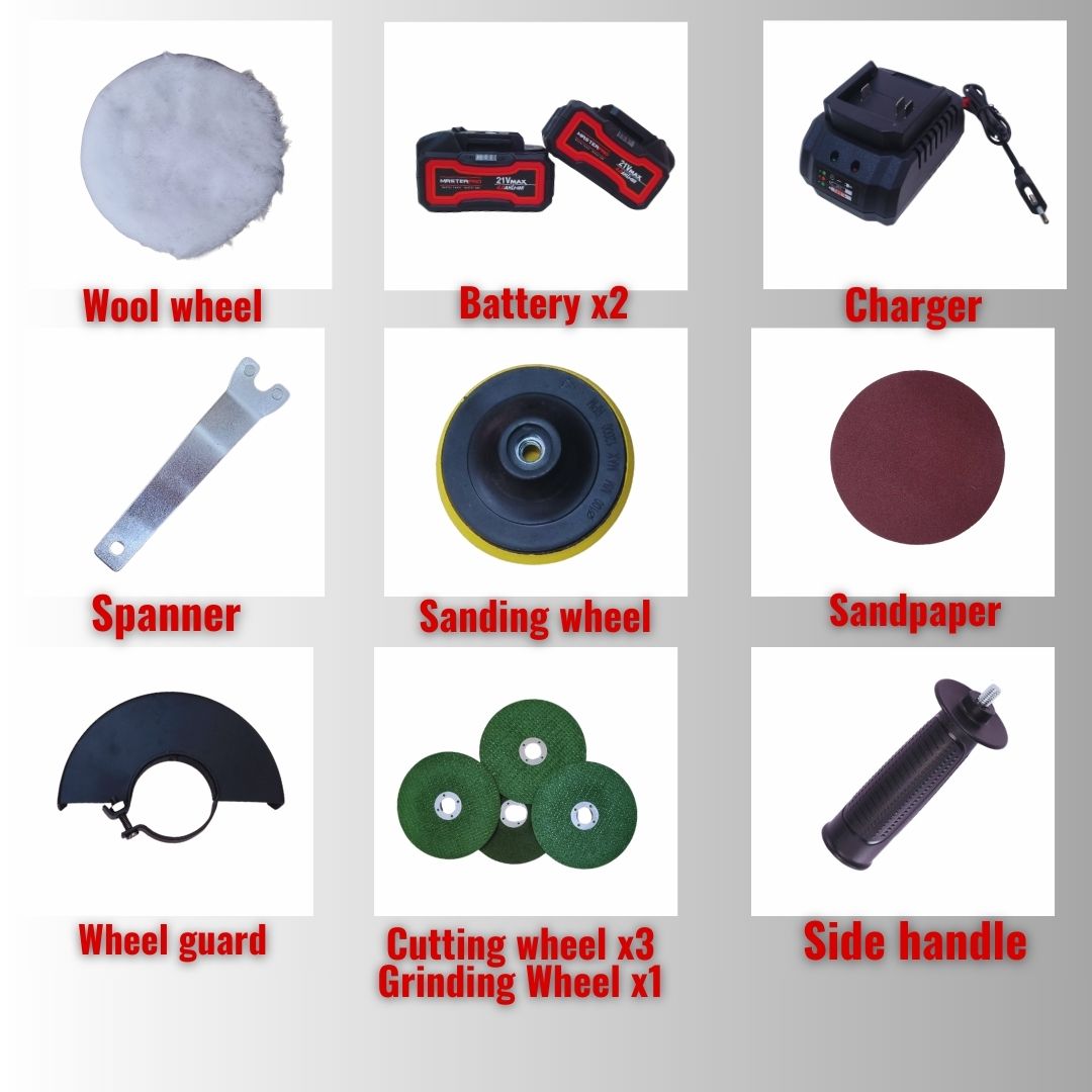 Masterpro MP CL AG 1100 21V 115mm 600W Cordless Brushless Angle Grinder - Image 7