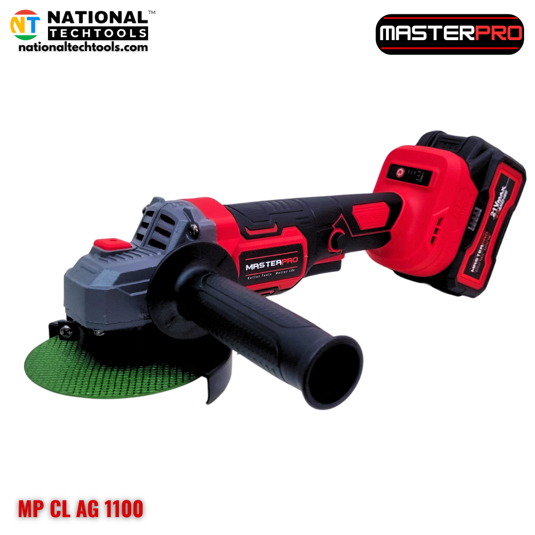 MASTERPRO MP CL AG 1100 Cordless Angle Grinder | 21V Brushless | 115mm (4.5”) Wheel | Variable Speed | 600W Power