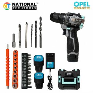 Opel Select Cordless Drill Machine with 2 Batteries and Charger - 2.0 Ah Battery, 2450 RPM - Heavy Duty Cordless Drill Driver