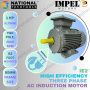 Impel 1 HP 2 Pole IE2 3000 RPM B3 Foot Mounting 71 Frame 415V Three-Phase Squirrel Cage Induction Motor